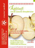 Apfelsaftetikett, Linumer Streuobstwiese